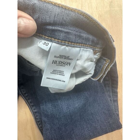 Hudson Jean Womens Size 30  Natalie Super Skinny Denim Mid-Rise Stretch Blue - Picture 2 of 4
